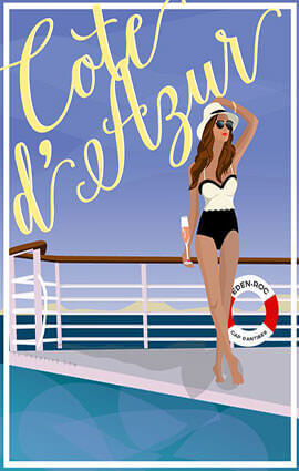 French Riviera Illustration