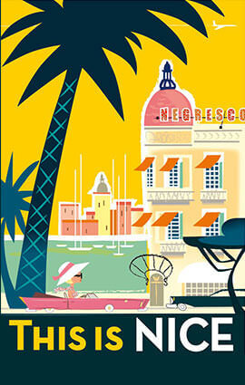 French Riviera Illustration