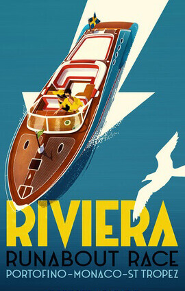 French Riviera Illustration