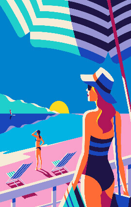 The French Riviera illustration