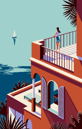 The French Riviera illustration
