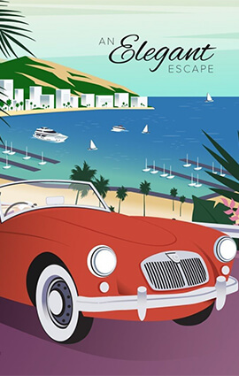 An elegant escape French Riviera Illustration