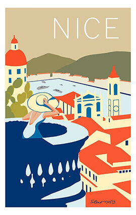 French Riviera Illustration