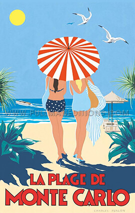 Monte Carlo Beach Illustration