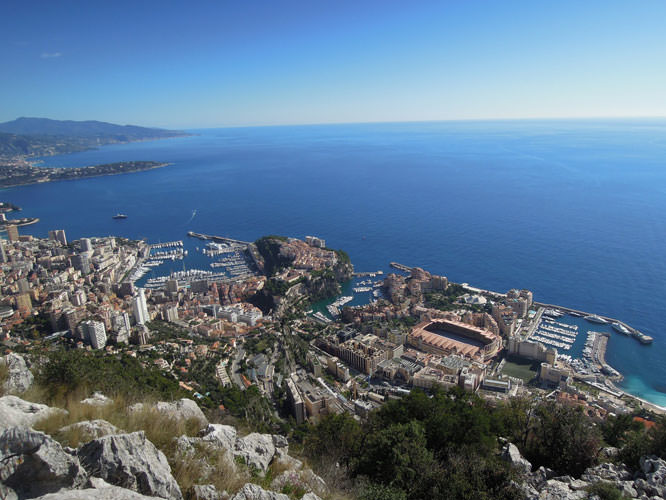 Monaco, Le Rocher et Fontvieille des Hauts de Monte-Carlo