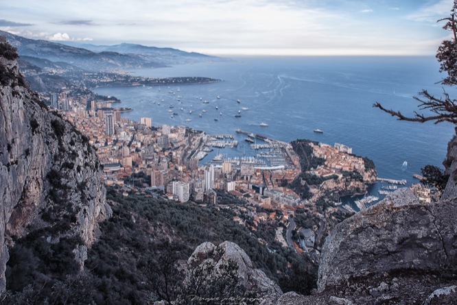 Monaco view from la tête de chien