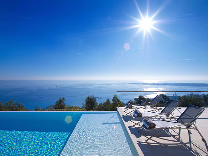 View of Lerins from a luxurious villa in Cannes