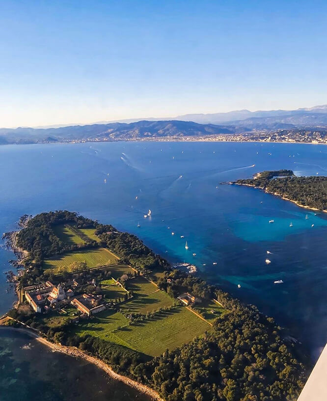 Aerial view of St Honorat island