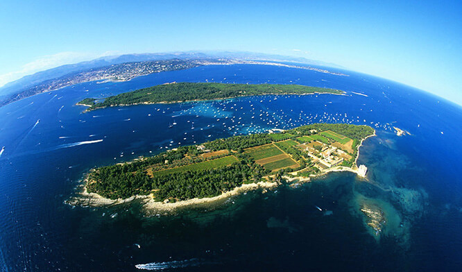 Stunning aerial view of Lerins islands