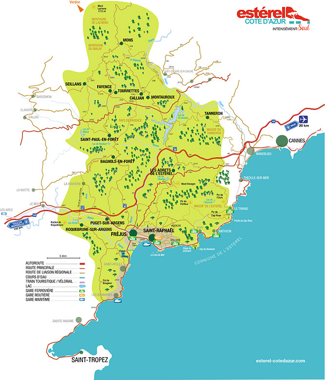 Map of L'Esterel French Riviera