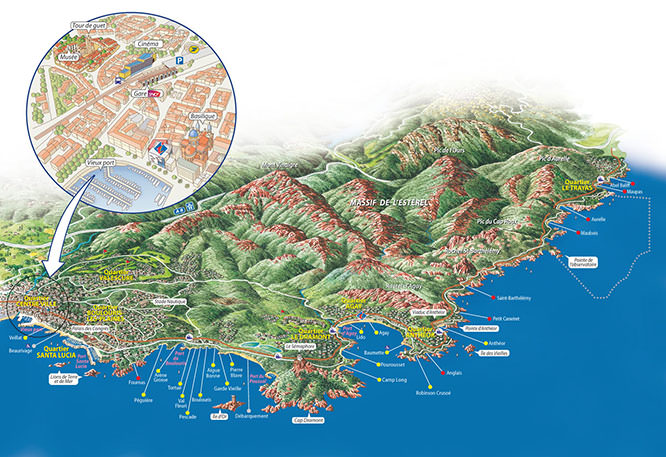 Map of L'Esterel French Riviera