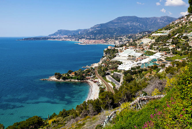 Bay of Menton from Italy
