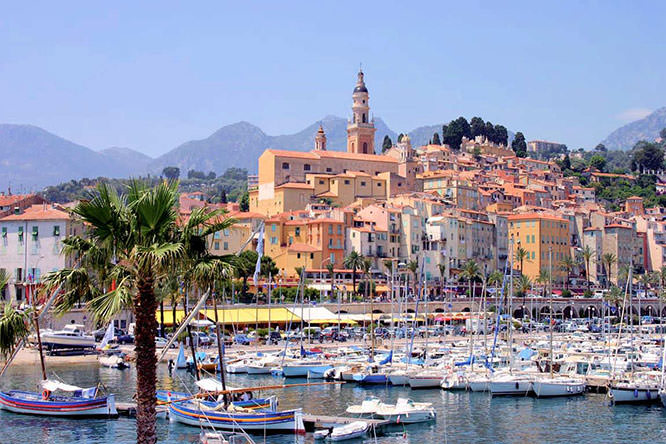 Old town of Menton French Riviera