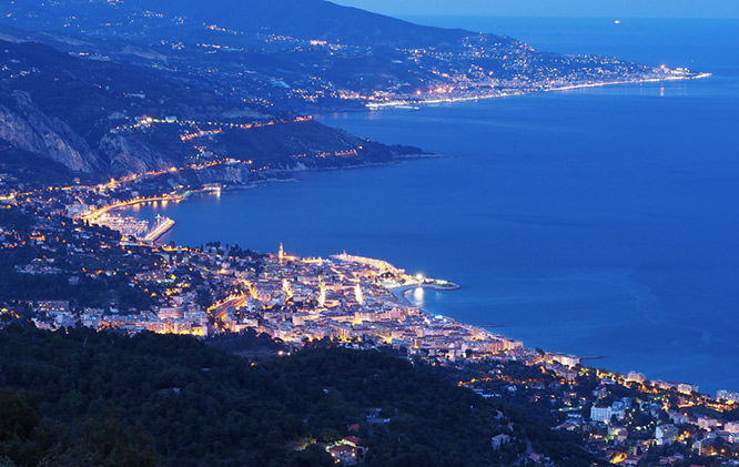 Menton aerial view French Riviera