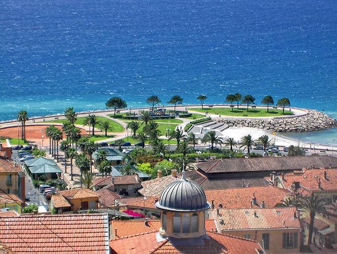View of the esplanade Francis Palmero Menton French Riviera