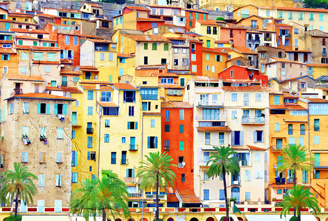 Colors of mediterraneans, houses of Menton