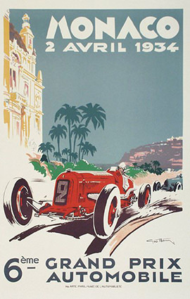 Monaco F1 Grand Prix 1934 Illustration