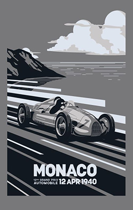 Monaco F1 Grand Prix 1940 Illustration