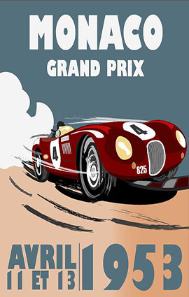 Monaco F1 Grand Prix 1953 Illustration
