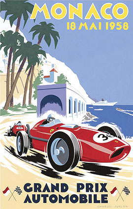 Monaco F1 Grand Prix 1958 Illustration
