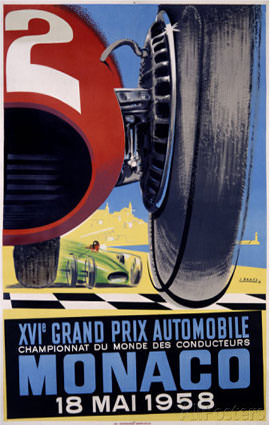 Monaco F1 Grand Prix 1958 Illustration