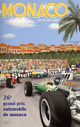 Monaco F1 Grand Prix 1968 Illustration