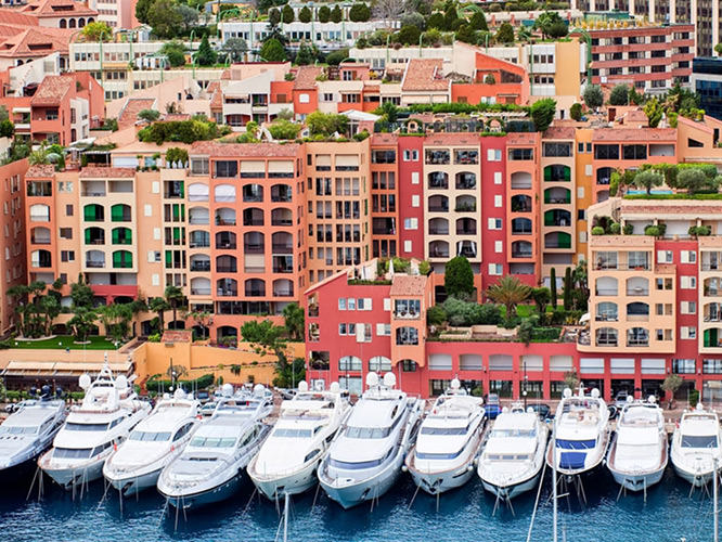 Luxury yachts in harbour of Monaco