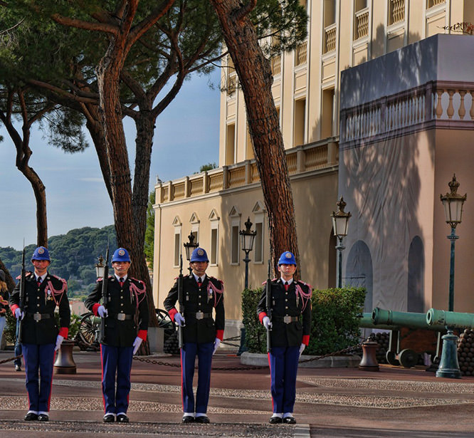 The Palace Guards of Prince's Palace of Monaco
