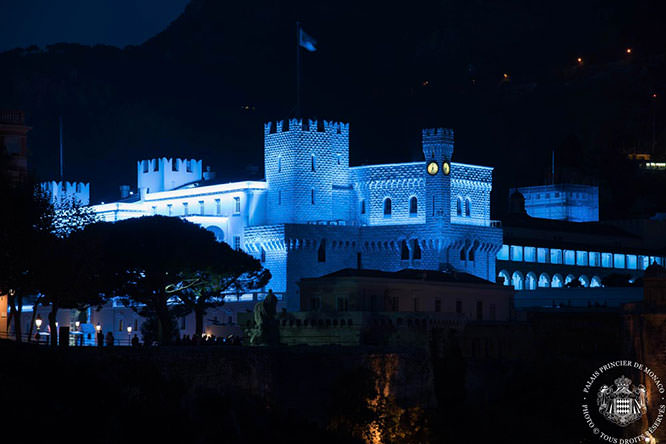 Le Palais Princier illuminé de bleu pour les 70 ans de l'ONU