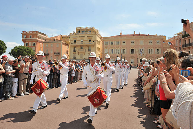 The changing of the guard in front of the Prince's Palace of Monaco