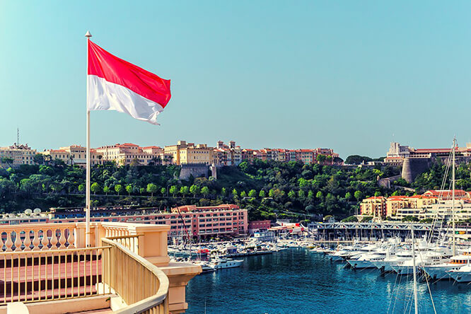 Flag On Balcony Against Clear Sky