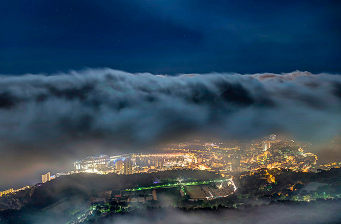 Monaco under the mist