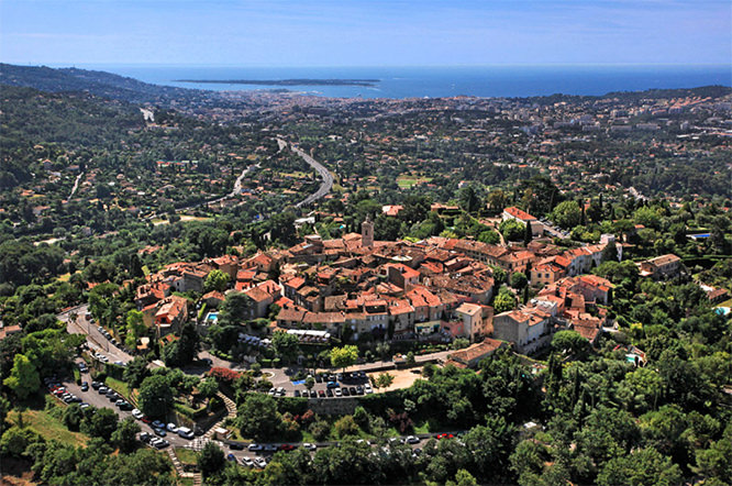 Aerial view of Mougins, French Riviera