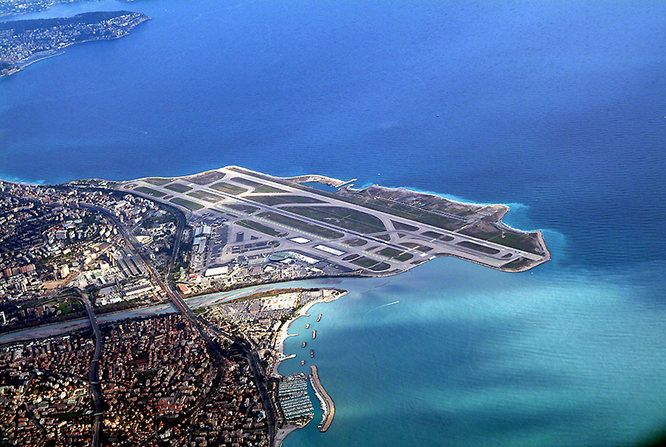Aerial view of Nice Airport, French Riviera