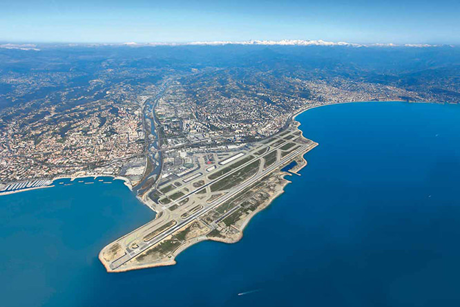 Aerial view of Nice Airport, French Riviera