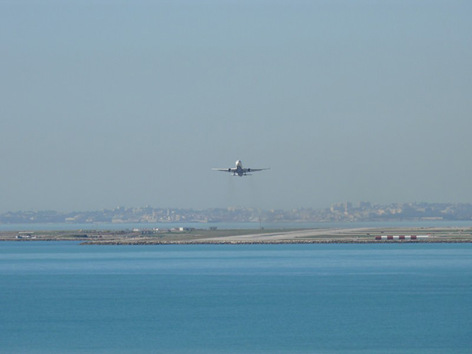 Take off from Nice Airport, French Riviera