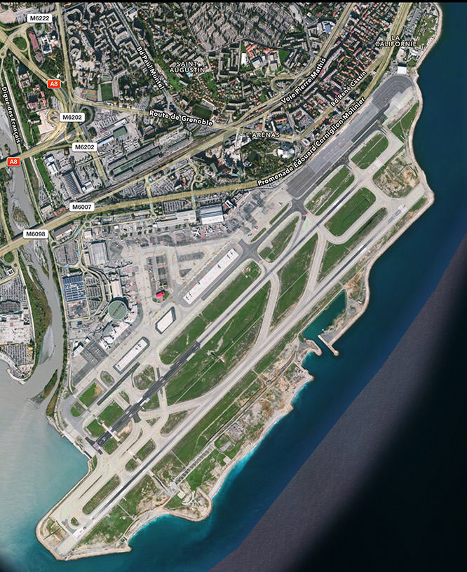 Nice Côte d'Azur Airport Aerial View