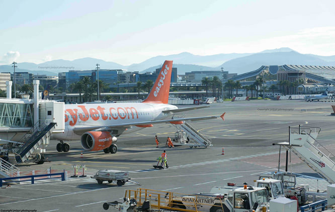 Easyjet airline and ground support vehicles