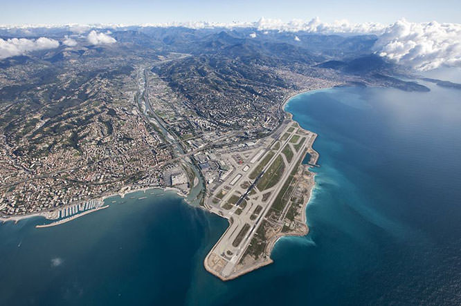 Aerial view of Nice airport