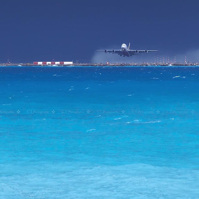 A380 Emirates taking off Nice airport