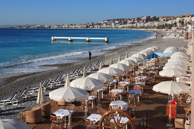 Beach of Nice French Riviera