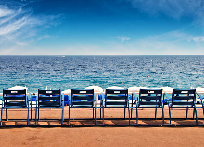 Nice's famous blue chairs