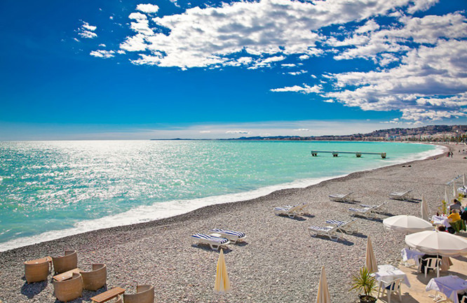 View of the beach in Nice