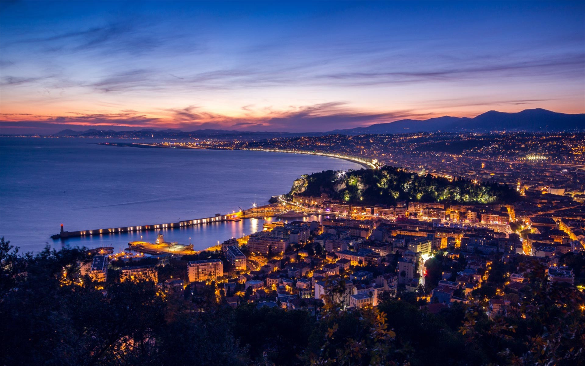 Nice sunset French Riviera