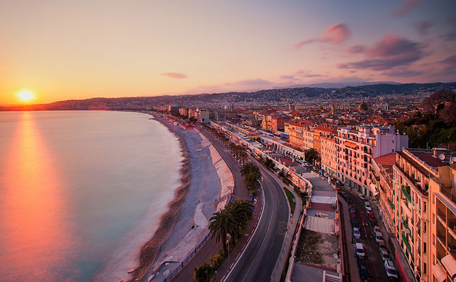 View of walkway of English French Riviera