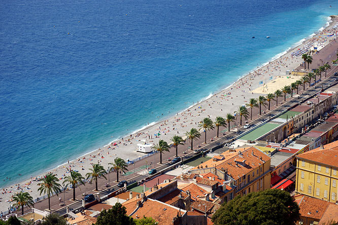 Aerial view of the promenade des Anglais
