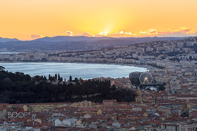 Witer sunset in Nice