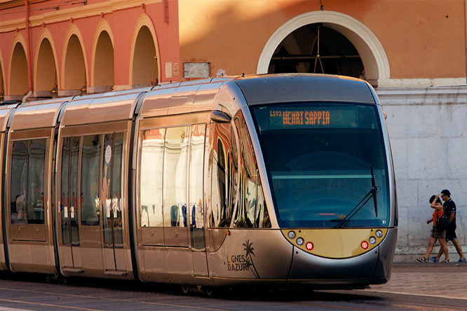 Tramway on Avenue Jean Médecin Nice French Riviera