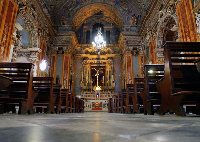 Inside old Nice Cathedral