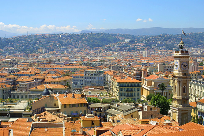Bird view panorama of Nice